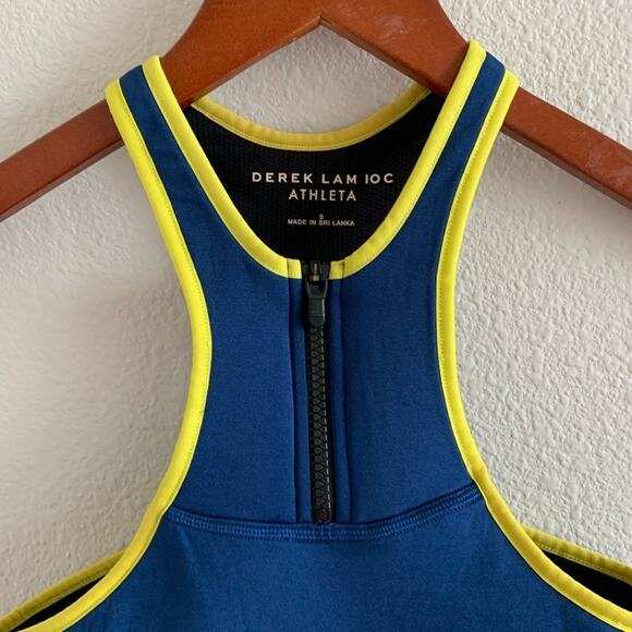 Derek Lam Athleta Neoprene Sports Bra Wetsuit High Neck Zipper Racer Back S - Picture 5 of 8
